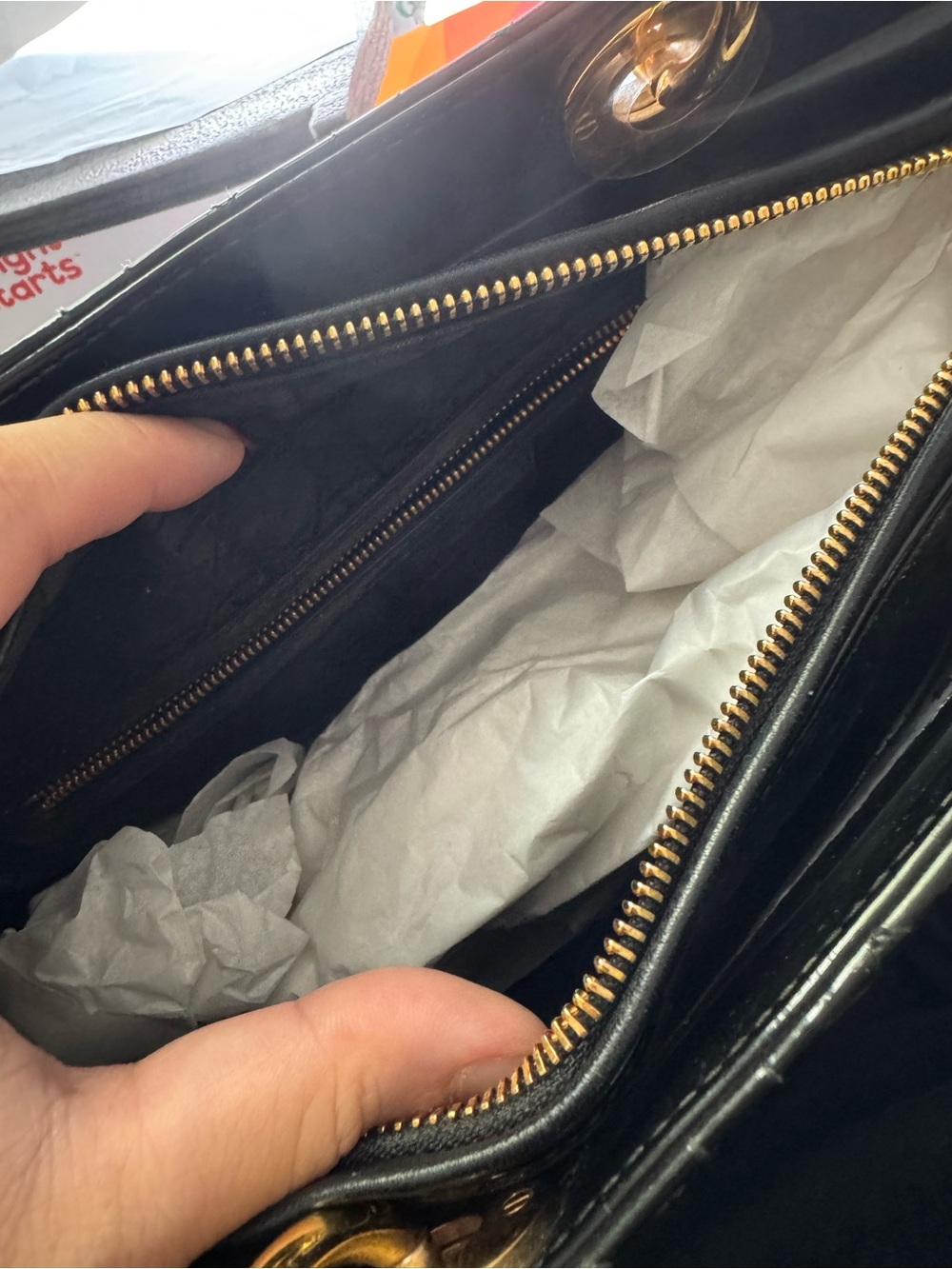 Dior Black Patent Leather Lady Dior Satchel with Gold Hardware Very New - Picture 6 of 11